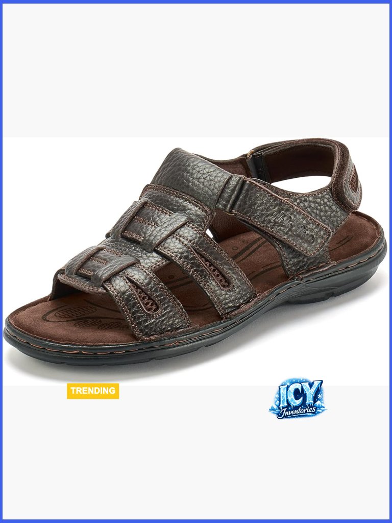 Open Toe Leather Fisherman Sandals Sport Hiking Outdoor Casual Summer